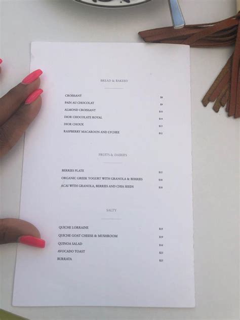 café dior paris menu|dior cafe miami design district.